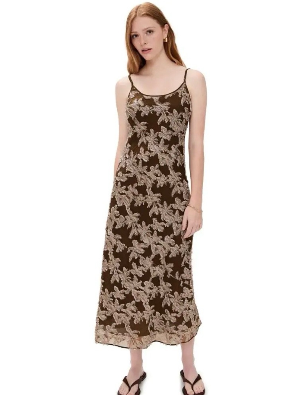 Rag & Bone Alessia Brown Slip Midi Dress size 4